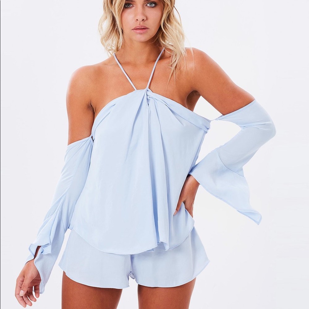 NWT BEC + BRIDGE BLUE HAZE JUMPSUIT Romper Size 6 Medium